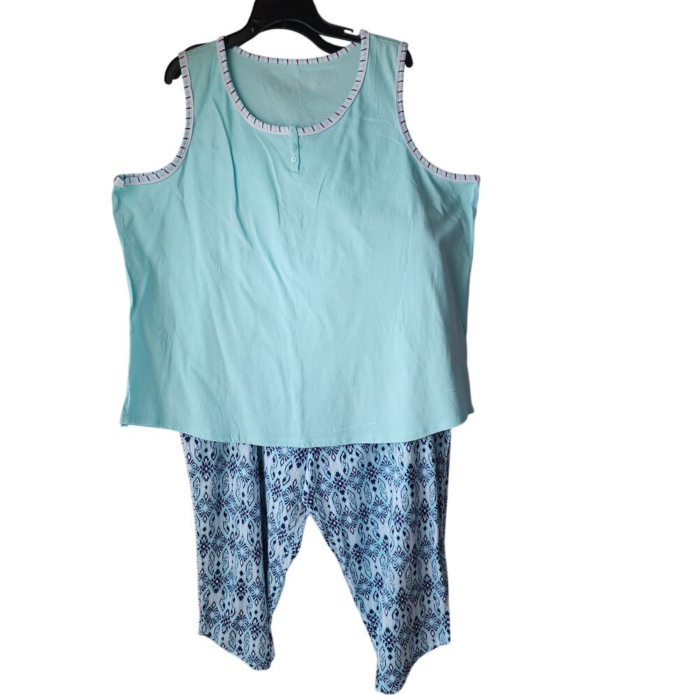 NWT Carole Hochman 2-Piece Pajama Set Aqua Blue | Cozy Lounge Sleepwear Women 2X - Picture 9 of 16